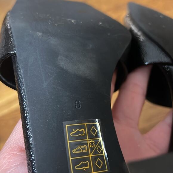 Jeffrey Campbell Averie Mule Sandal In Black Crinkle Patent Size 8 - Picture 6 of 7